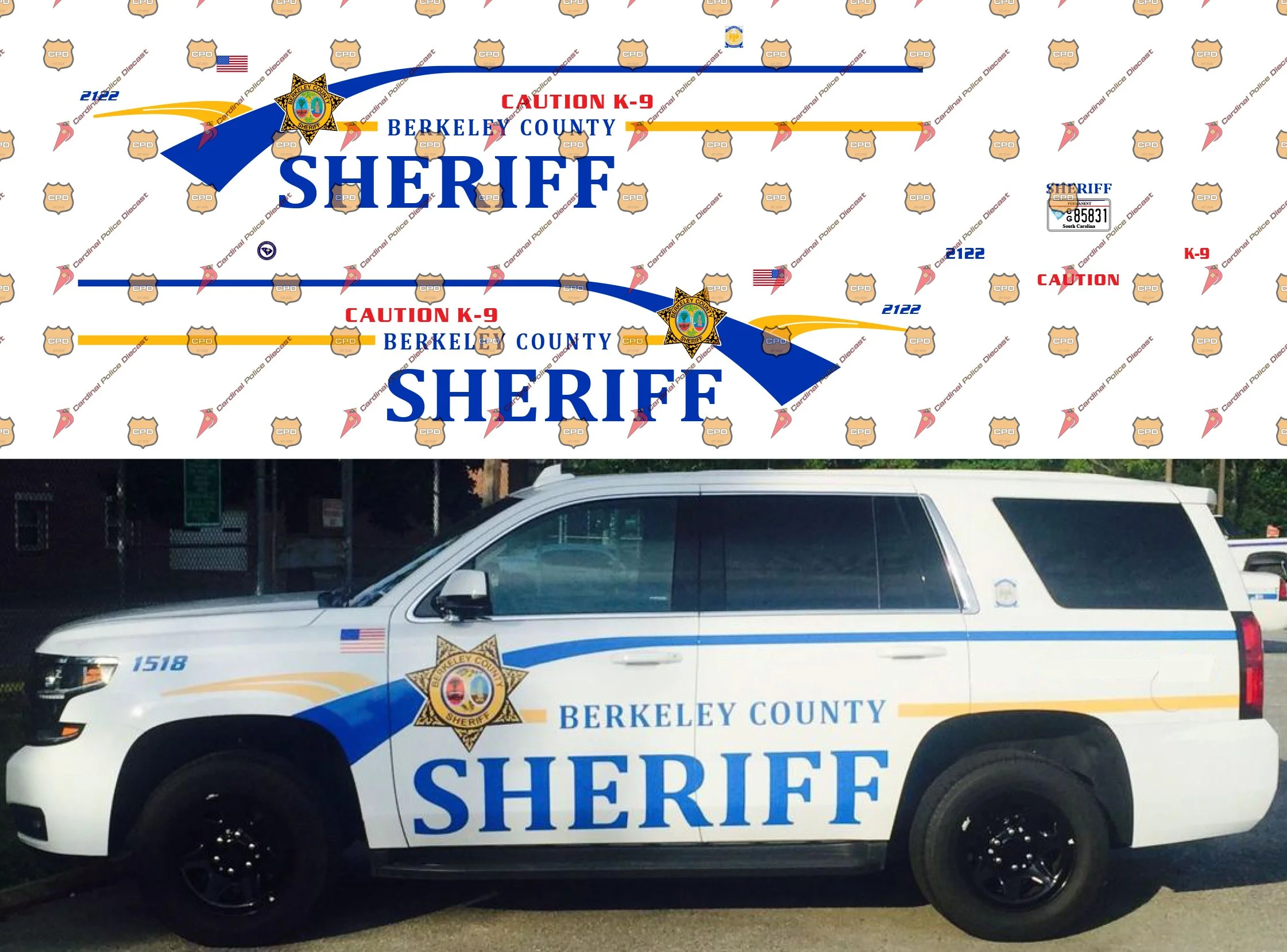 Berkeley County, SC Sheriff's Office — Cardinal Police Diecast